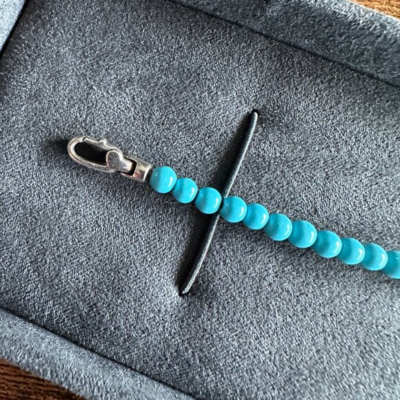 David Yurman Bijoux Spiritual Beads Bracelet w/ Turquoise - 4mm - Size Medium - Picture 3 of 12